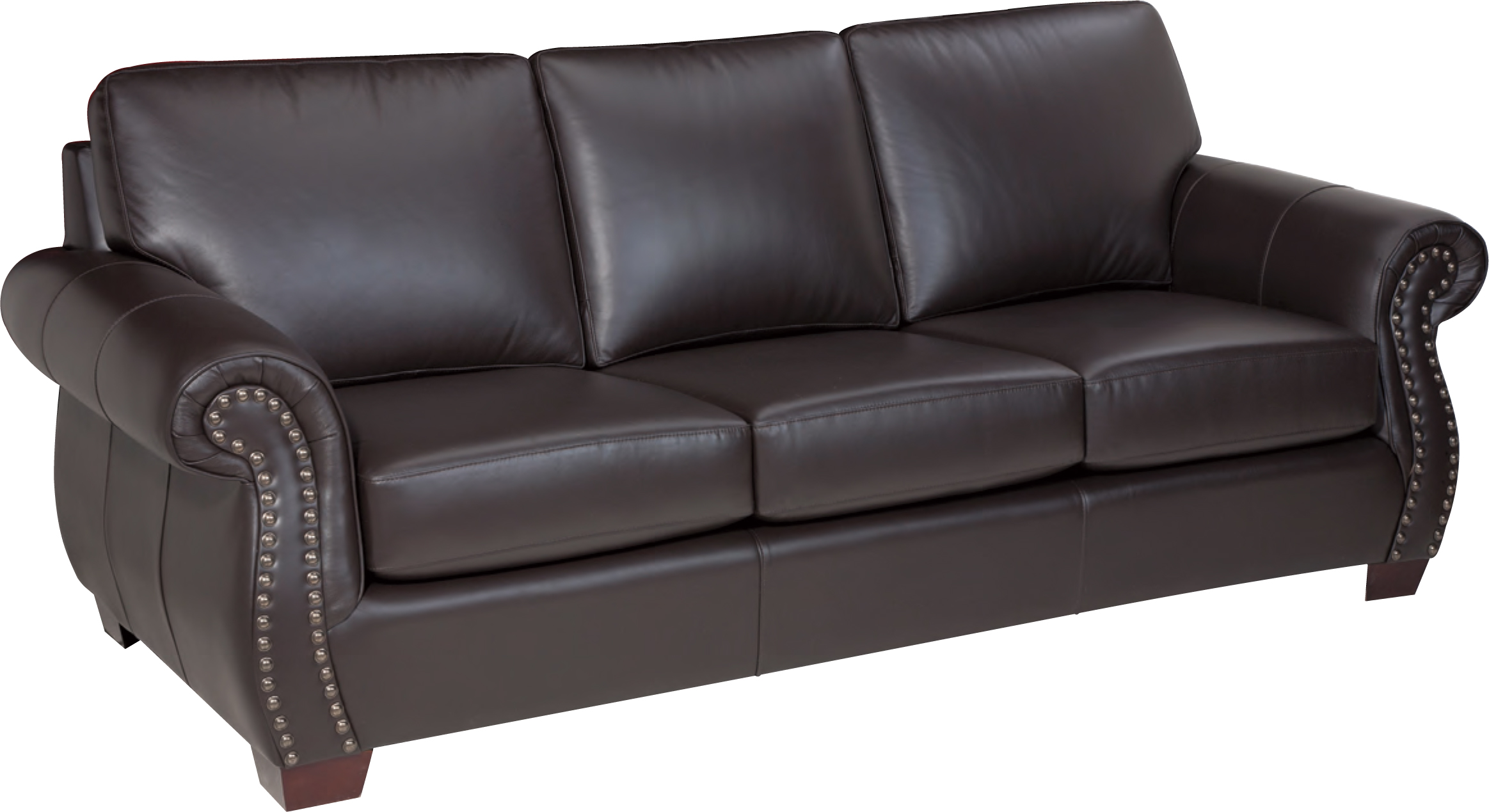 leather craft sofa with nailheads